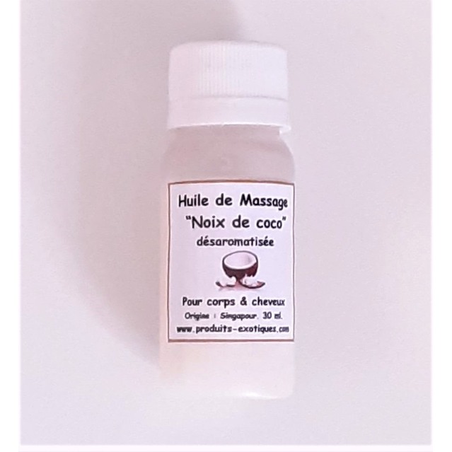 Huile de coco désaromatisée, flacon 30 ml PET