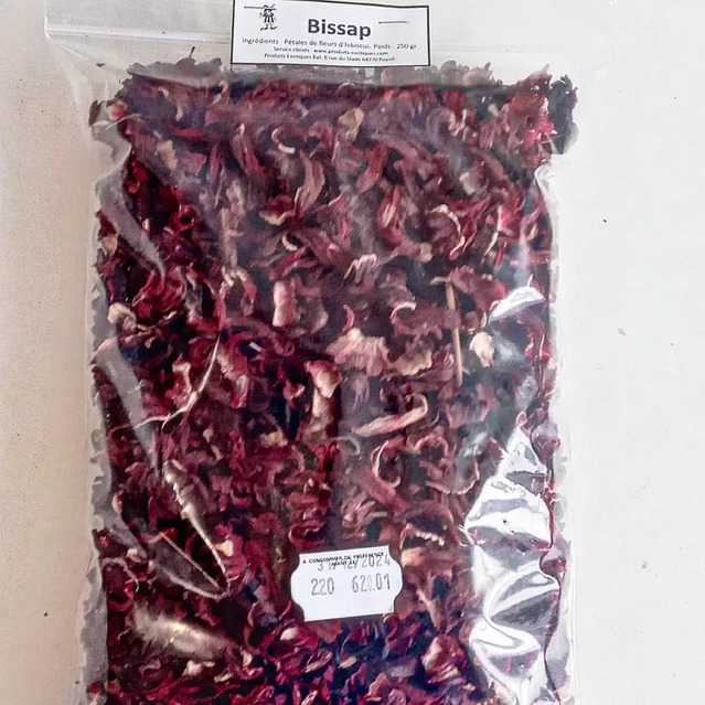 Bissap : fleurs d'hibiscus en sachet de 250 gr.
