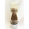 ’’Sel fou’’ Poivre noir © de Madagascar au gros sel gemme de source 100% naturel de Salies de Béarn , moulin en verre, 85 gr.