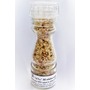 Pack de 4 "sels fou" spécial ail au gros sel de source 100% naturel de Salies de Béarn, moulin en verre, 85 gr. 