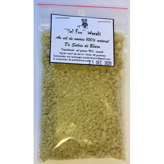 ’’Sel fou’’ Wasabi © au gros sel gemme de source 100% naturel de Salies de Béarn 