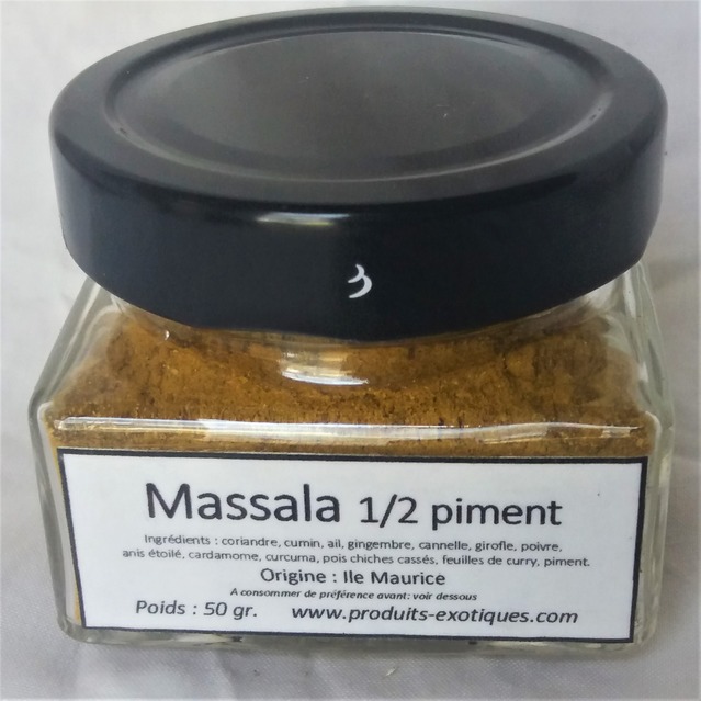 Massala Mild 1/2 piment, Mélange d'épices 50 gr dans pot en verre