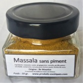 Massala SANS piments, 50 gr dans pot en verre.
