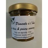 Piments vert confits à l'huile d'olive et poivre sauvage, pot en verre, 20 gr