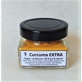 Curcuma Extra, Safran jaune mauricien, pot en verre de 70 gr